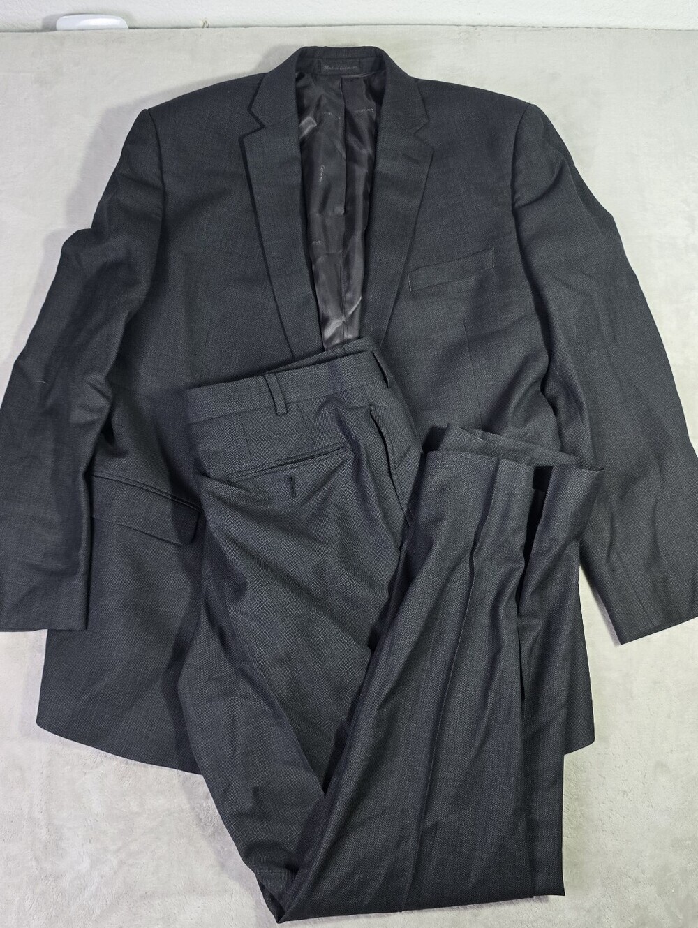 Calvin Klein 2-Piece Suit Mens 46 Long Pants 38x30 Gray Blazer Slacks